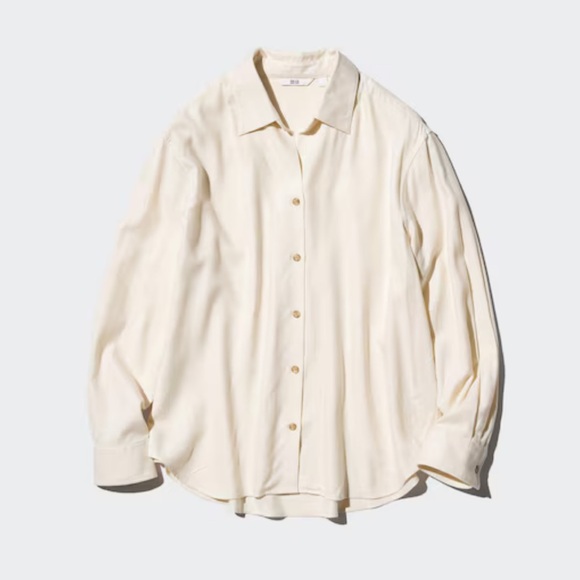 Uniqlo Cream Button Down Shirt - Picture 1 of 6